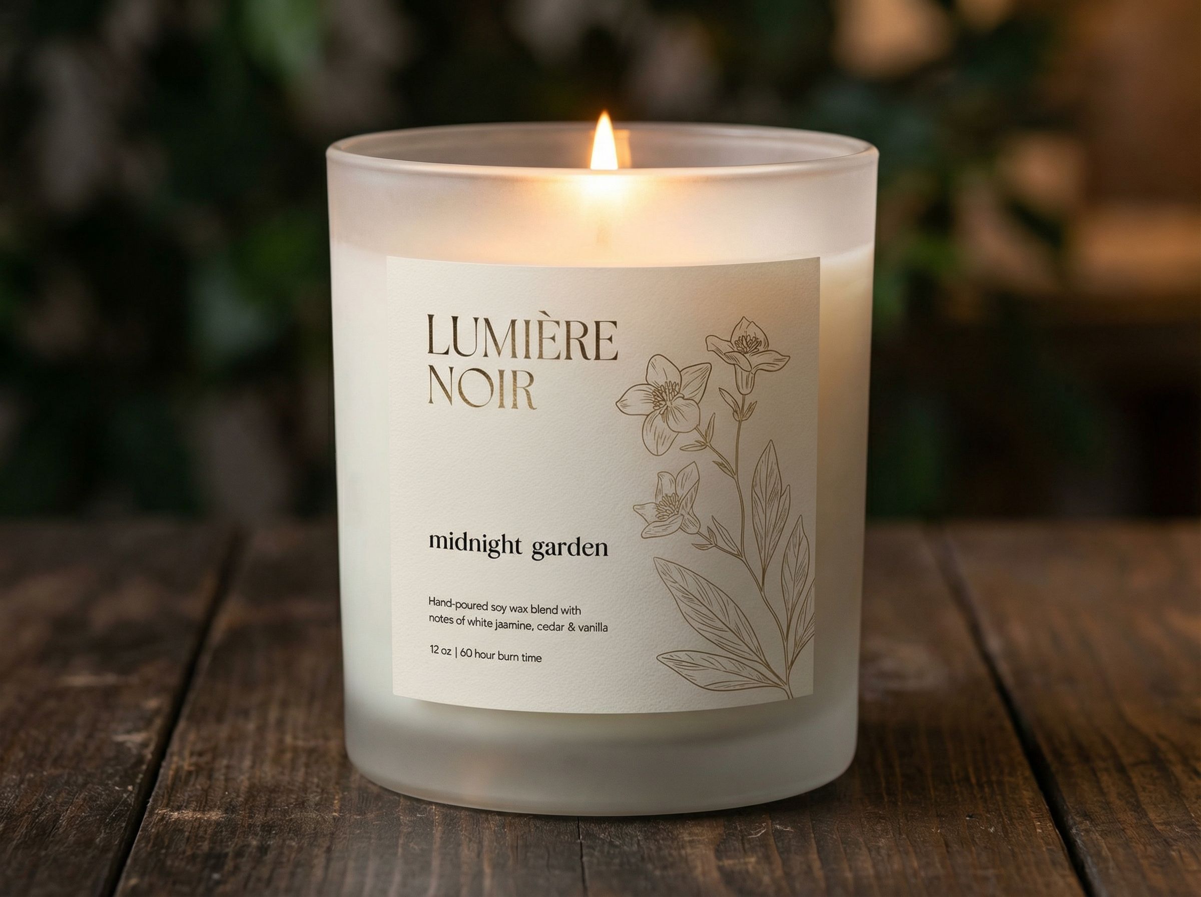 Candles label example