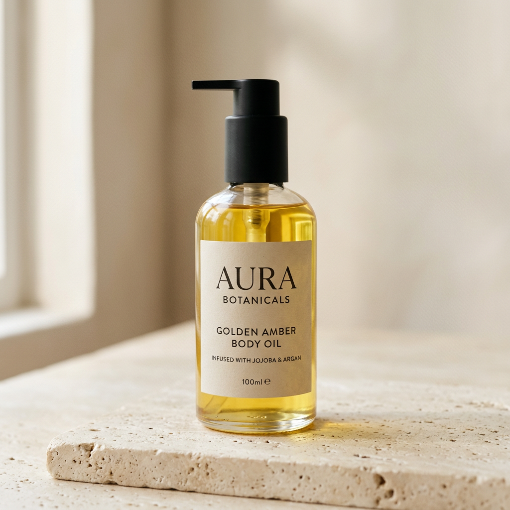 Body oil label example