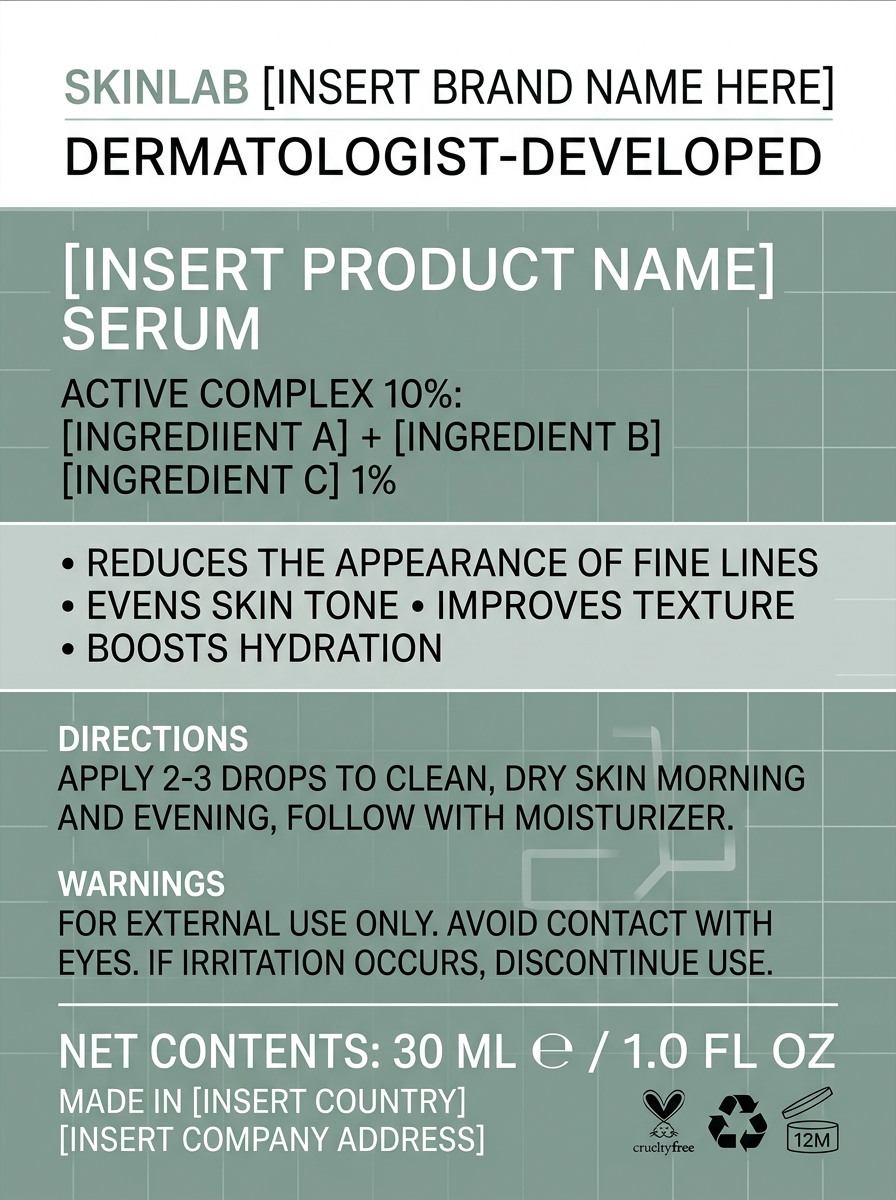 Skincare label example